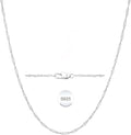 Women's Sterling Silver Necklace – 2mm Cuban Chain (Durable & Hypoallergenic) – Jewelry Gift
